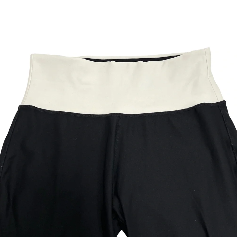 Alo Yoga Cool Fit High Waist Crop Leggings Wide Leg Yoga Pants Black Size M - Picture 4 of 6